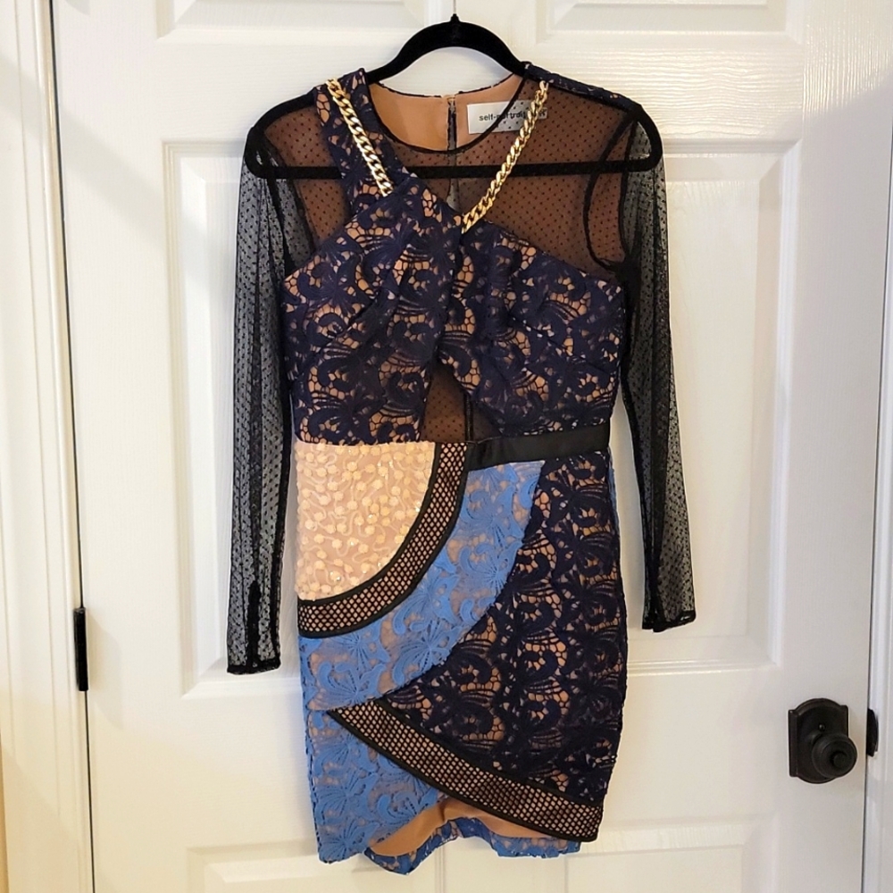 Self-portrait mini-dress, so much detail! NWOT